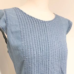 Chambray Cap Sleeve Dress